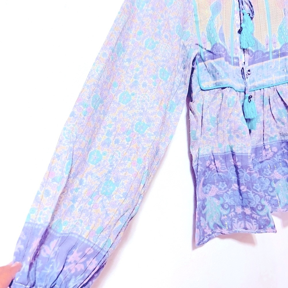 💜NWT💜 SPELL ✨EXTREMELY RARE VINTAGE PIECE✨ Opal Xanadu Blouse Sz XS - Picture 7 of 14